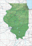 USA State Relief and Vector Map Package of Illinois - Photoshop JPEG and Illustrator EPS