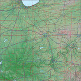 USA State Relief and Vector Map Package of Indiana - Photoshop JPEG and Illustrator EPS