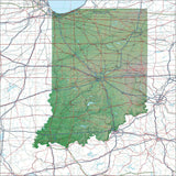 USA State Relief and Vector Map Package of Indiana - Photoshop JPEG and Illustrator EPS