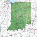 USA State Relief and Vector Map Package of Indiana - Photoshop JPEG and Illustrator EPS