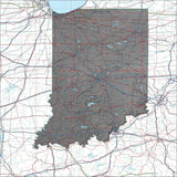 USA State Relief and Vector Map Package of Indiana - Photoshop JPEG and Illustrator EPS