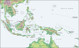 Photoshop JPEG Relief map and Illustrator EPS vector map East Indies, Indonesia