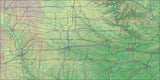 USA State Relief and Vector Map Package of Iowa - Photoshop JPEG and Illustrator EPS