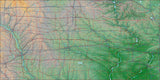 USA State Relief and Vector Map Package of Iowa - Photoshop JPEG and Illustrator EPS