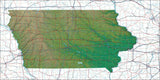 USA State Relief and Vector Map Package of Iowa - Photoshop JPEG and Illustrator EPS