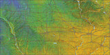 USA State Relief and Vector Map Package of Iowa - Photoshop JPEG and Illustrator EPS