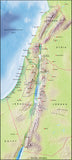 Photoshop JPEG Relief map and Illustrator EPS vector map Israel, Lebanon, West Bank, Gaza Strip
