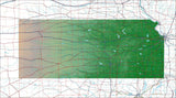 USA State Relief and Vector Map Package of Kansas - Photoshop JPEG and Illustrator EPS