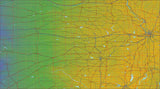 USA State Relief and Vector Map Package of Kansas - Photoshop JPEG and Illustrator EPS