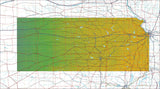 USA State Relief and Vector Map Package of Kansas - Photoshop JPEG and Illustrator EPS