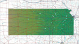 USA State Relief and Vector Map Package of Kansas - Photoshop JPEG and Illustrator EPS
