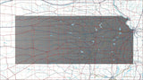 USA State Relief and Vector Map Package of Kansas - Photoshop JPEG and Illustrator EPS