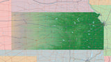 USA State Relief and Vector Map Package of Kansas - Photoshop JPEG and Illustrator EPS