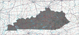 USA State Relief and Vector Map Package of Kentucky - Photoshop JPEG and Illustrator EPS