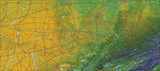 USA State Relief and Vector Map Package of Kentucky - Photoshop JPEG and Illustrator EPS