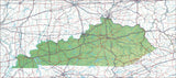 USA State Relief and Vector Map Package of Kentucky - Photoshop JPEG and Illustrator EPS