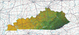 USA State Relief and Vector Map Package of Kentucky - Photoshop JPEG and Illustrator EPS