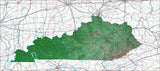 USA State Relief and Vector Map Package of Kentucky - Photoshop JPEG and Illustrator EPS