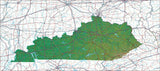 USA State Relief and Vector Map Package of Kentucky - Photoshop JPEG and Illustrator EPS