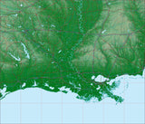 USA State Relief and Vector Map Package of Louisiana - Photoshop JPEG and Illustrator EPS