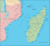 Mountain High Map # 107 madagascar illustrator geopolitical view