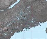 USA State Relief and Vector Map Package of Maine - Photoshop JPEG and Illustrator EPS