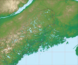 USA State Relief and Vector Map Package of Maine - Photoshop JPEG and Illustrator EPS