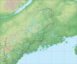 USA State Relief and Vector Map Package of Maine - Photoshop JPEG and Illustrator EPS