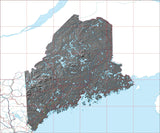 USA State Relief and Vector Map Package of Maine - Photoshop JPEG and Illustrator EPS