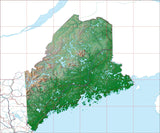 USA State Relief and Vector Map Package of Maine - Photoshop JPEG and Illustrator EPS