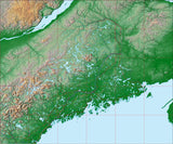 USA State Relief and Vector Map Package of Maine - Photoshop JPEG and Illustrator EPS