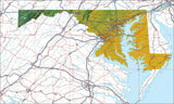 USA State Relief and Vector Map Package of Maryland - Photoshop JPEG and Illustrator EPS