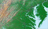 USA State Relief and Vector Map Package of Maryland - Photoshop JPEG and Illustrator EPS