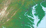 USA State Relief and Vector Map Package of Maryland - Photoshop JPEG and Illustrator EPS