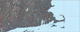 USA State Relief and Vector Map Package of Massachussetts - Photoshop JPEG and Illustrator EPS