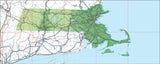 USA State Relief and Vector Map Package of Massachussetts - Photoshop JPEG and Illustrator EPS