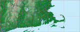 USA State Relief and Vector Map Package of Massachussetts - Photoshop JPEG and Illustrator EPS