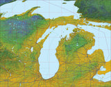 USA State Relief and Vector Map Package of Michigan - Photoshop JPEG and Illustrator EPS