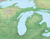 USA State Relief and Vector Map Package of Michigan - Photoshop JPEG and Illustrator EPS