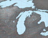 USA State Relief and Vector Map Package of Michigan - Photoshop JPEG and Illustrator EPS