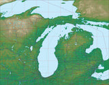 USA State Relief and Vector Map Package of Michigan - Photoshop JPEG and Illustrator EPS