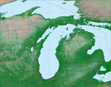 USA State Relief and Vector Map Package of Michigan - Photoshop JPEG and Illustrator EPS