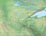 USA State Relief and Vector Map Package of Minnesota - Photoshop JPEG and Illustrator EPS