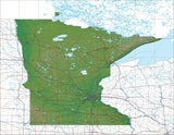 USA State Relief and Vector Map Package of Minnesota - Photoshop JPEG and Illustrator EPS