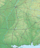 USA State Relief and Vector Map Package of Mississippi - Photoshop JPEG and Illustrator EPS
