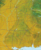 USA State Relief and Vector Map Package of Mississippi - Photoshop JPEG and Illustrator EPS