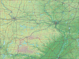 USA State Relief and Vector Map Package of Missouri - Photoshop JPEG and Illustrator EPS
