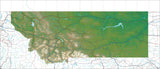 USA State Relief and Vector Map Package of Montana - Photoshop JPEG and Illustrator EPS