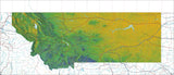 USA State Relief and Vector Map Package of Montana - Photoshop JPEG and Illustrator EPS