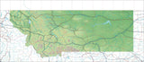 USA State Relief and Vector Map Package of Montana - Photoshop JPEG and Illustrator EPS